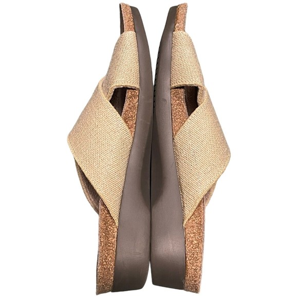 MUNRO AMERICAN Women's Sandals Crossover Strap Size 8.5 Slip-on Natural Canvas - Picture 4 of 9